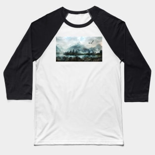 dragon mountain full pixel Baseball T-Shirt